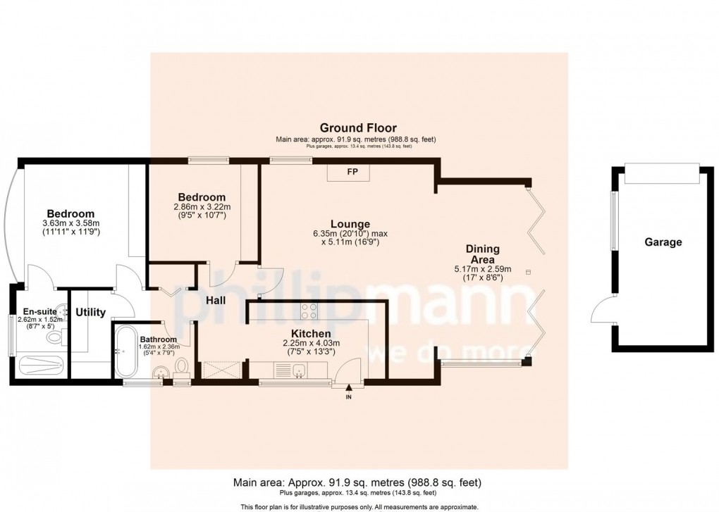 Floorplan for Hoddern Avenue, Peacehaven