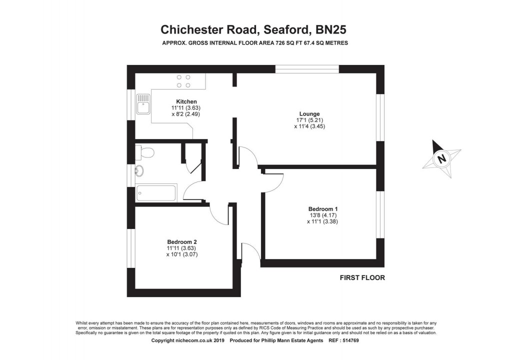 Floorplan for Chichester Road, Seaford