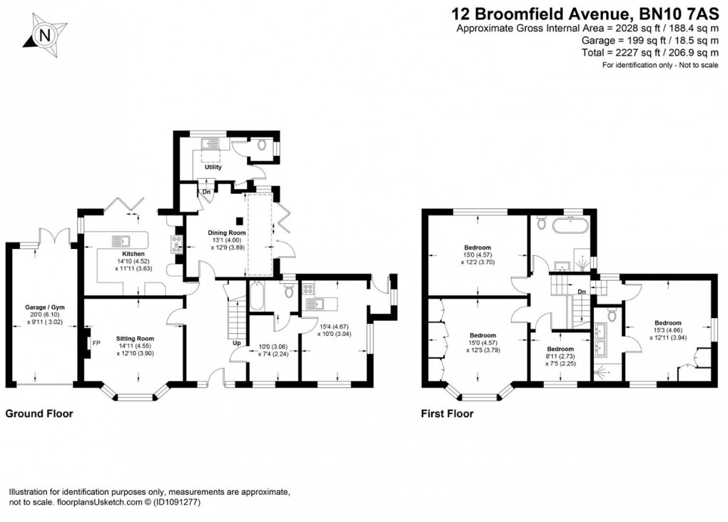 Floorplan for Broomfield Avenue, Telscombe Cliffs, Peacehaven