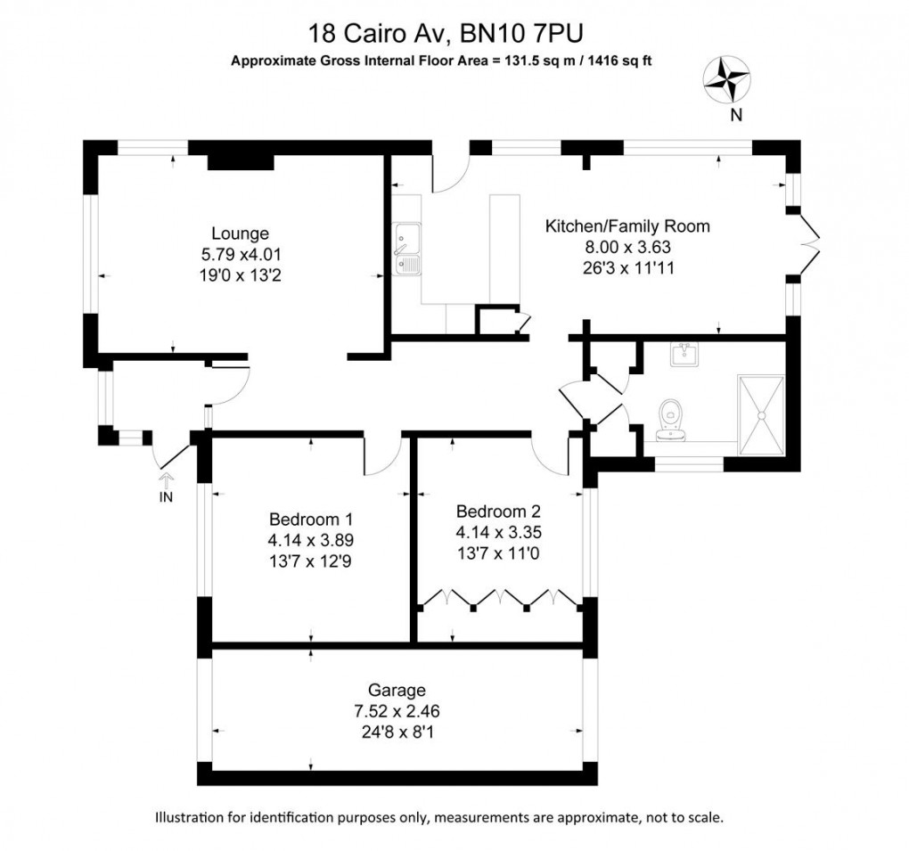 Floorplan for Cairo Avenue, Peacehaven