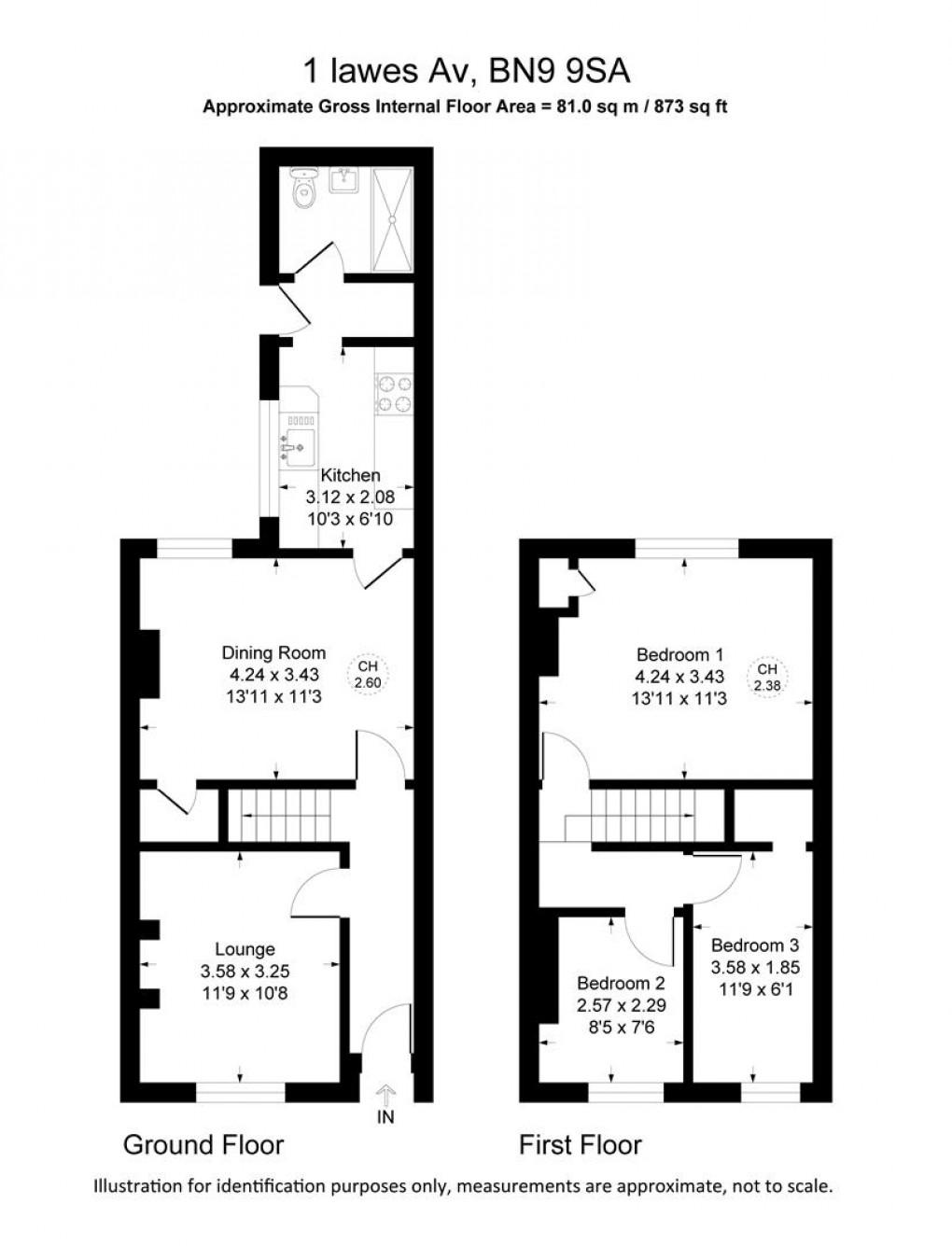 Floorplan for Lawes Avenue, Newhaven