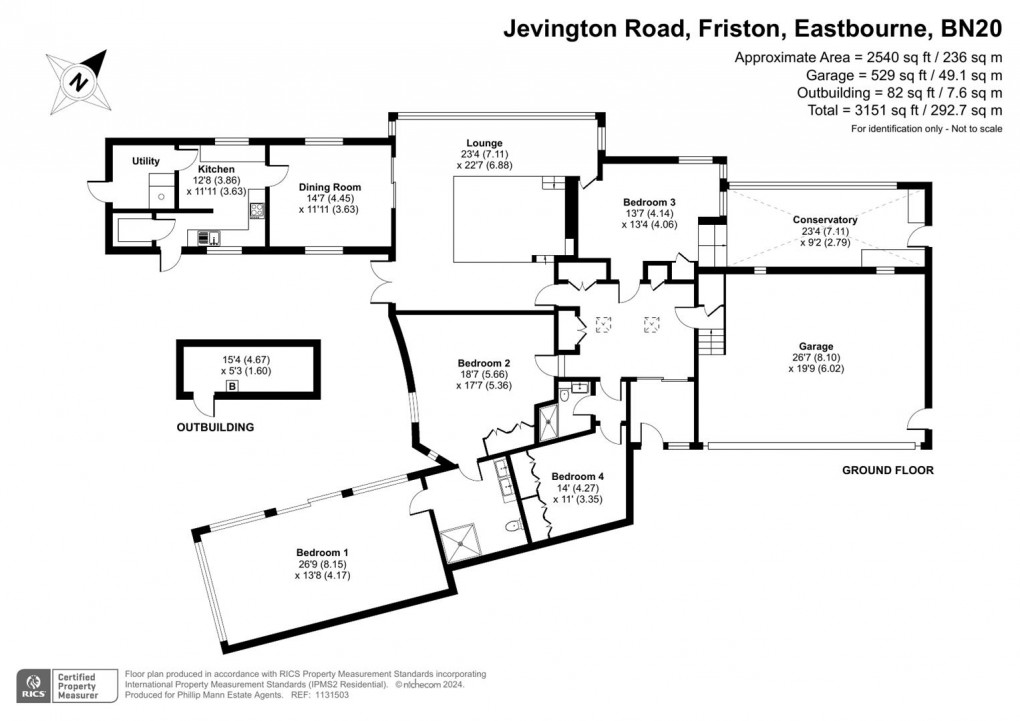 Floorplan for Jevington Road, Friston, Eastbourne