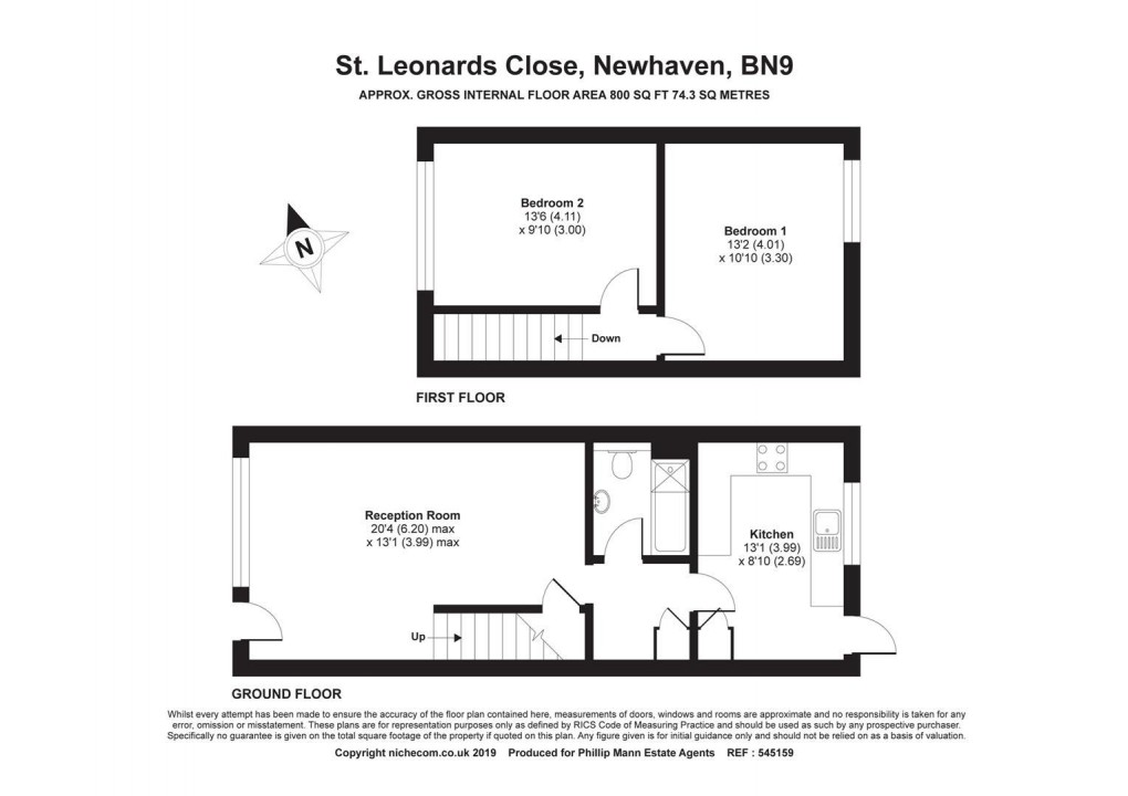 Floorplan for St. Leonards Close, Newhaven