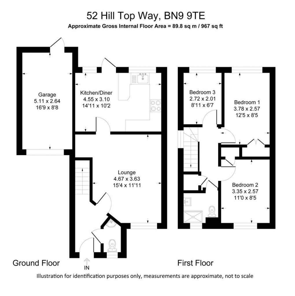 Floorplan for Hill Top Way, Newhaven