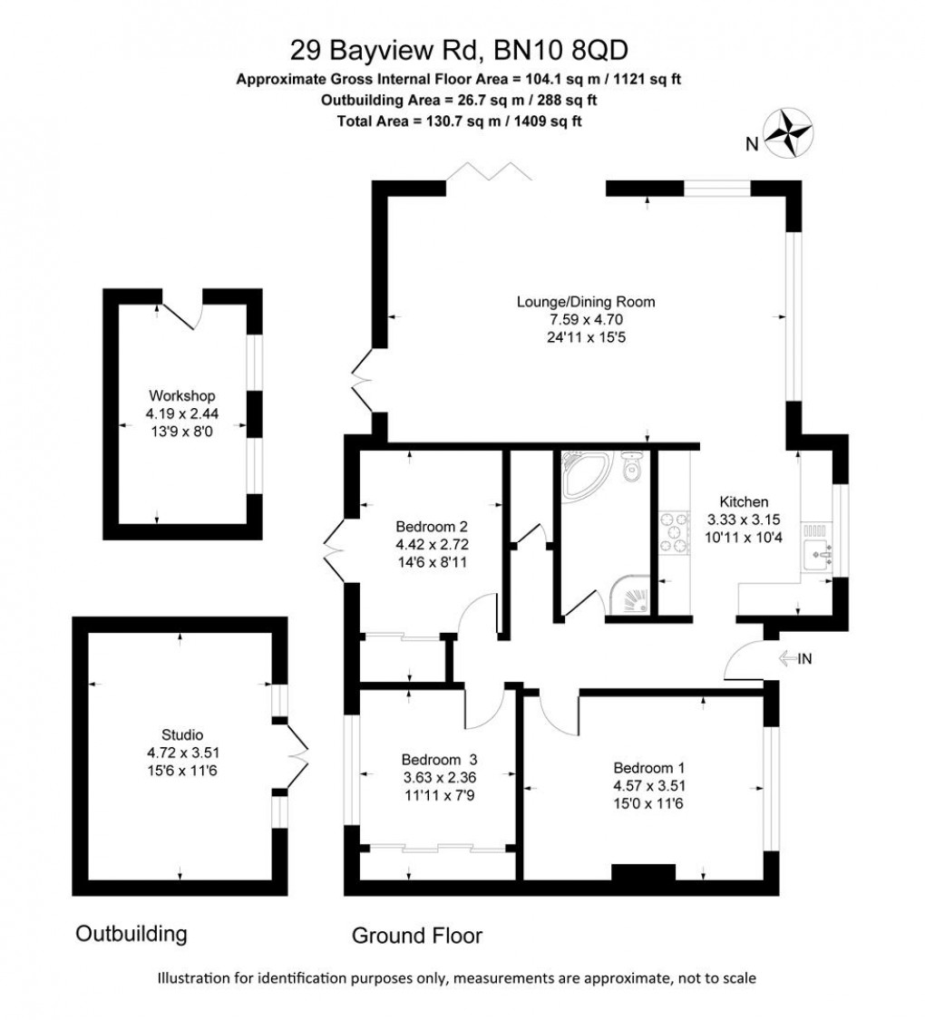 Floorplan for Bayview Road, Peacehaven