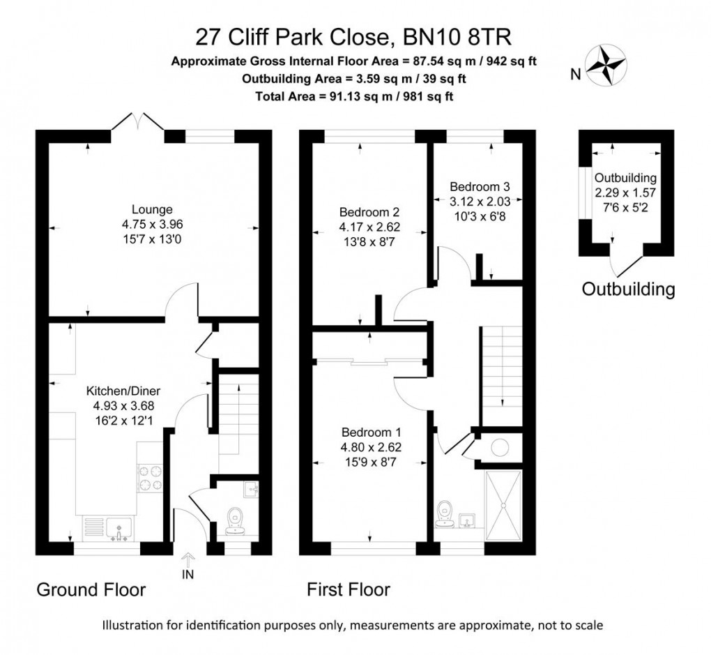 Floorplan for Cliff Park Close, Peacehaven