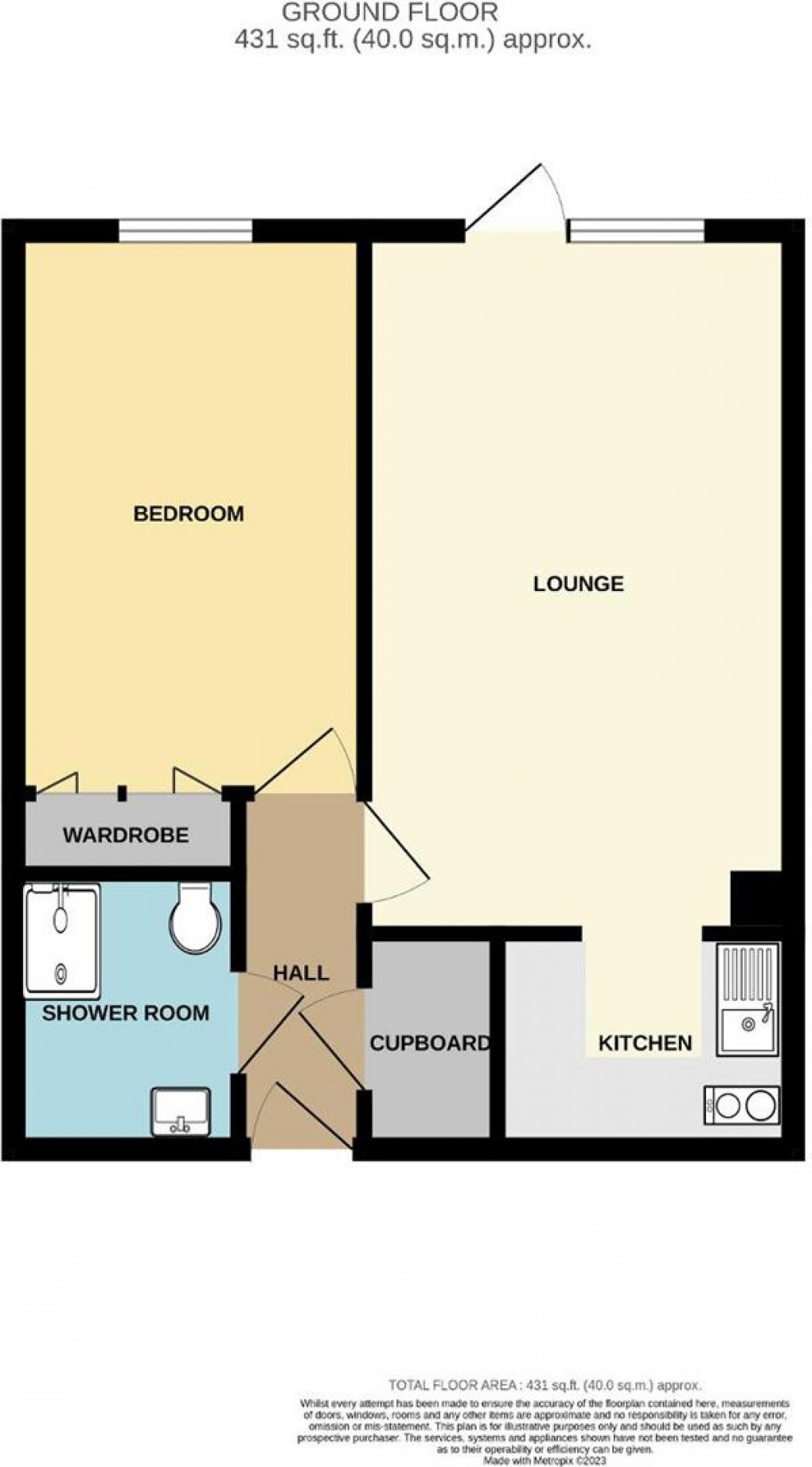 Floorplan for Merryfield Court, Marine Parade, Seaford