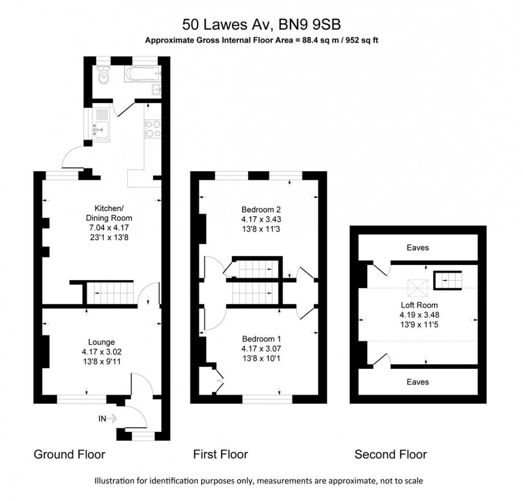 Floorplan for Lawes Avenue, Newhaven