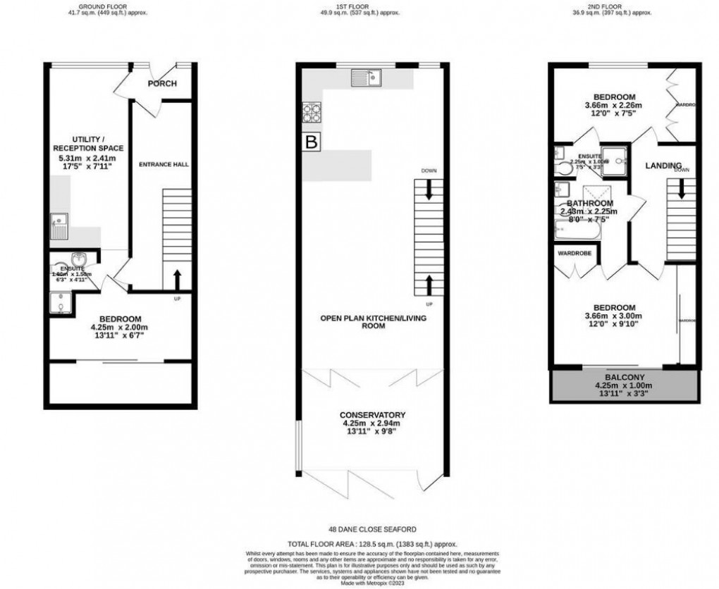 Floorplan for Dane Close, Seaford