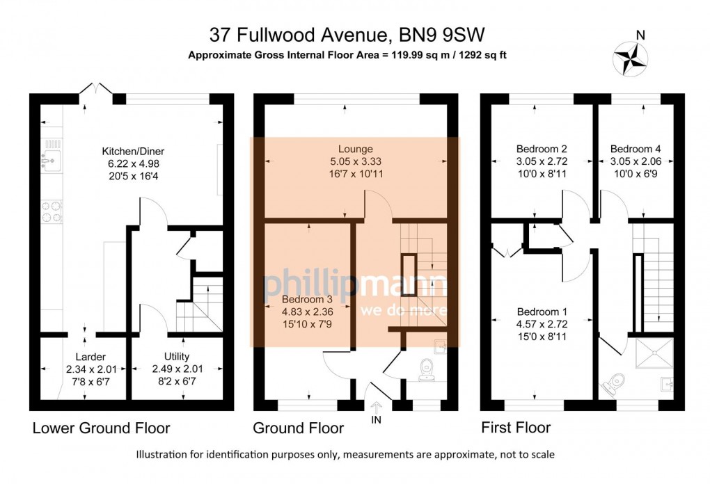 Floorplan for Fullwood Avenue, Newhaven