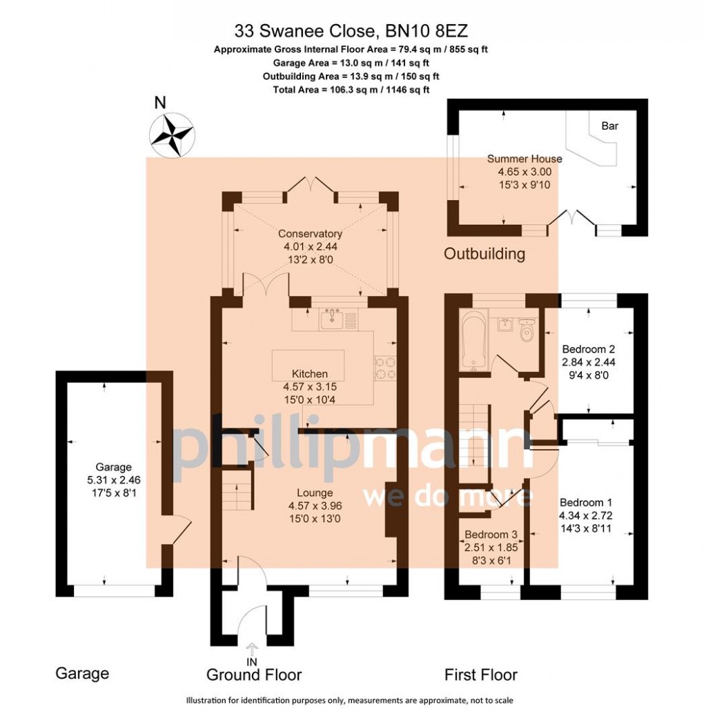 Floorplan for Swannee Close, Peacehaven