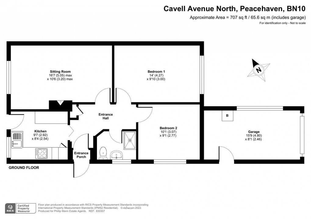 Floorplan for Cavell Avenue North, Peacehaven