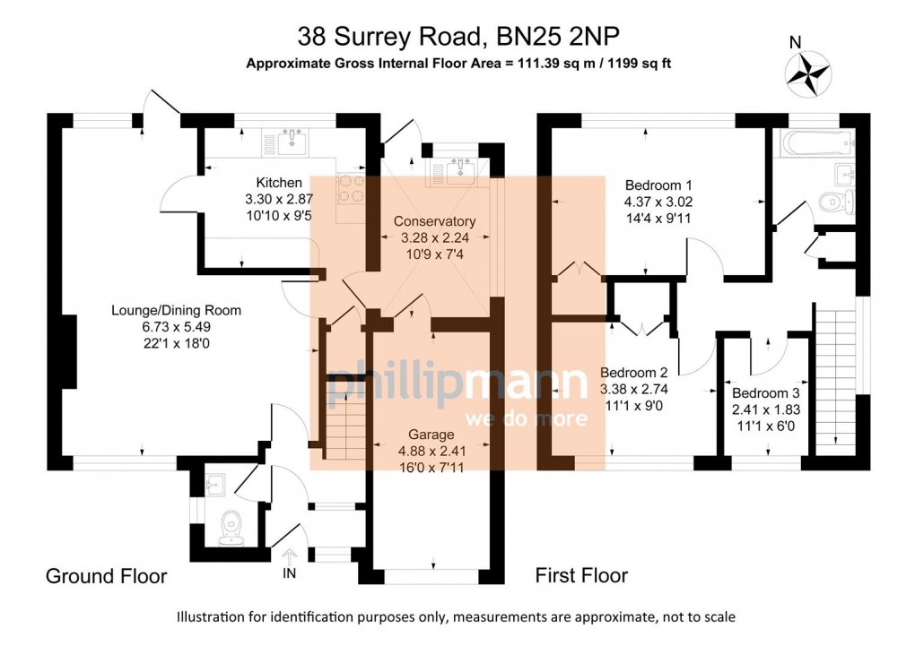 Floorplan for Surrey Road, Seaford