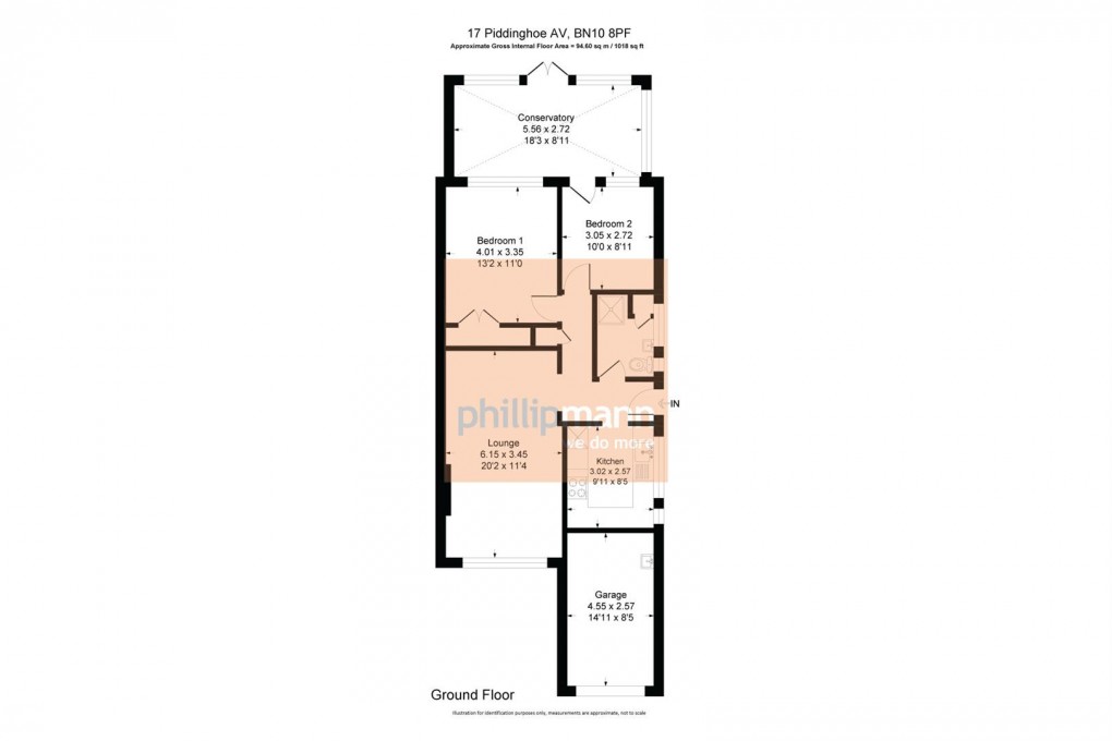 Floorplan for Piddinghoe Avenue, Peacehaven