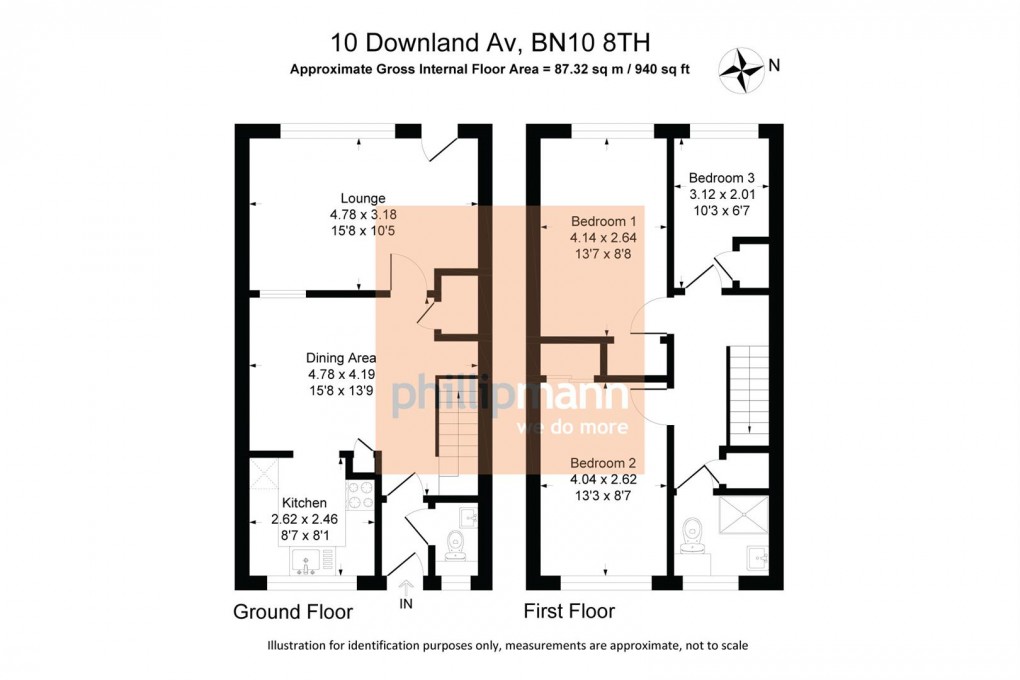 Floorplan for Downland Avenue, Peacehaven