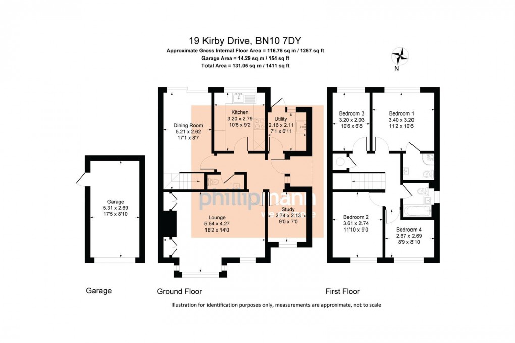 Floorplan for Kirby Drive, Telscombe Cliffs, Peacehaven