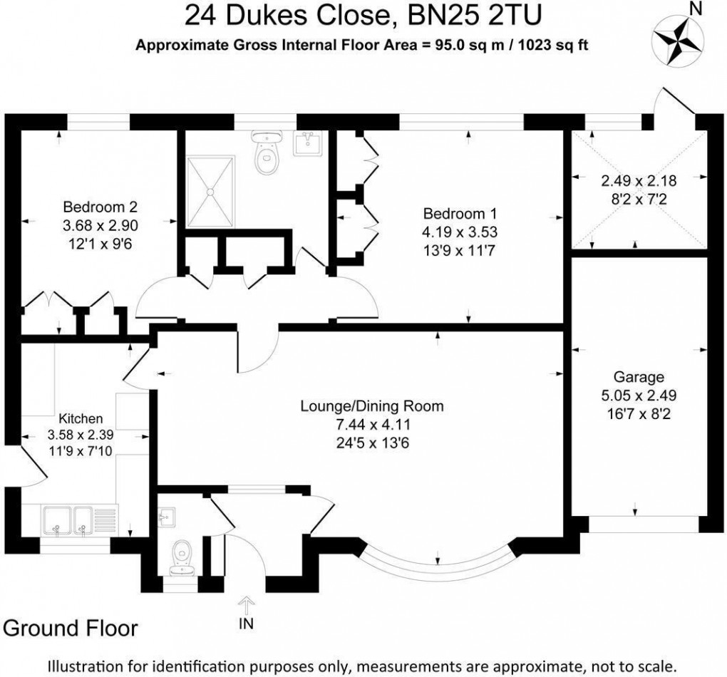 Floorplan for Dukes Close, Seaford