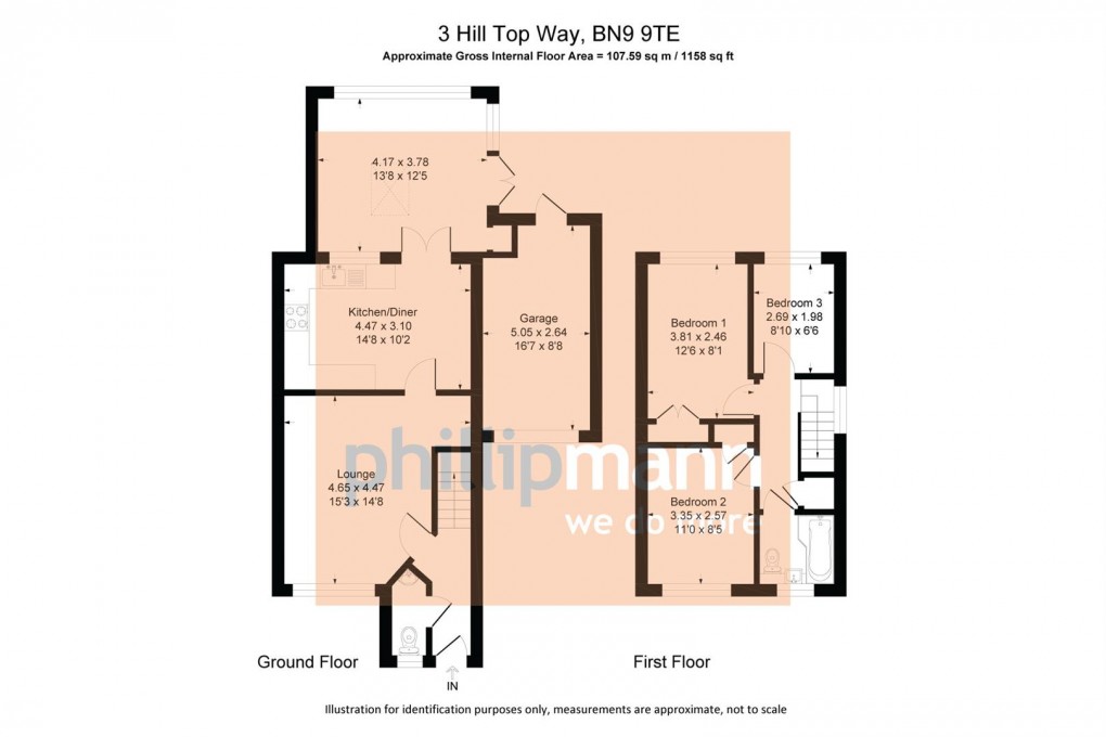 Floorplan for Hill Top Way, Newhaven