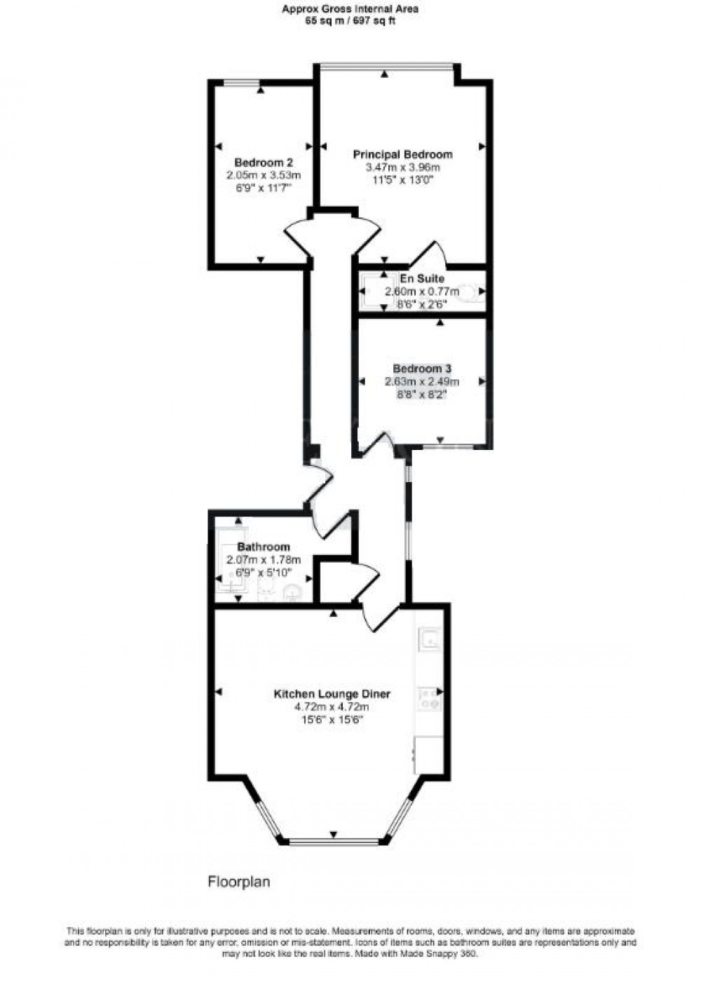 Floorplan for Dane Road, Seaford