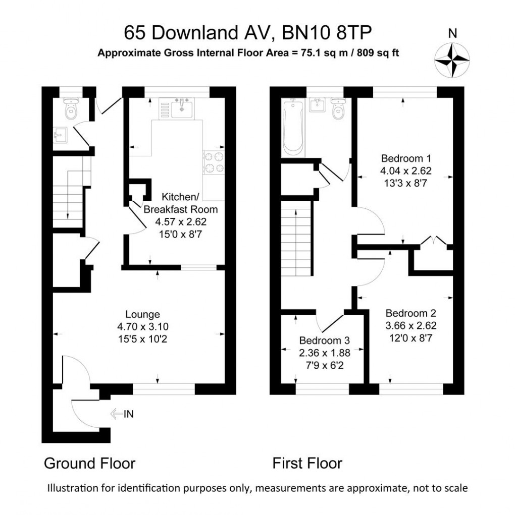 Floorplan for Downland Avenue, Peacehaven