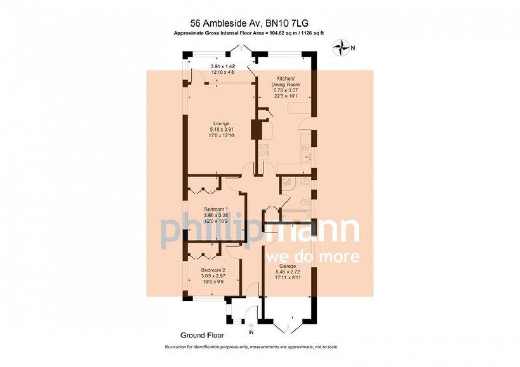 Floorplan for Ambleside Avenue, Telscombe Cliffs, Peacehaven