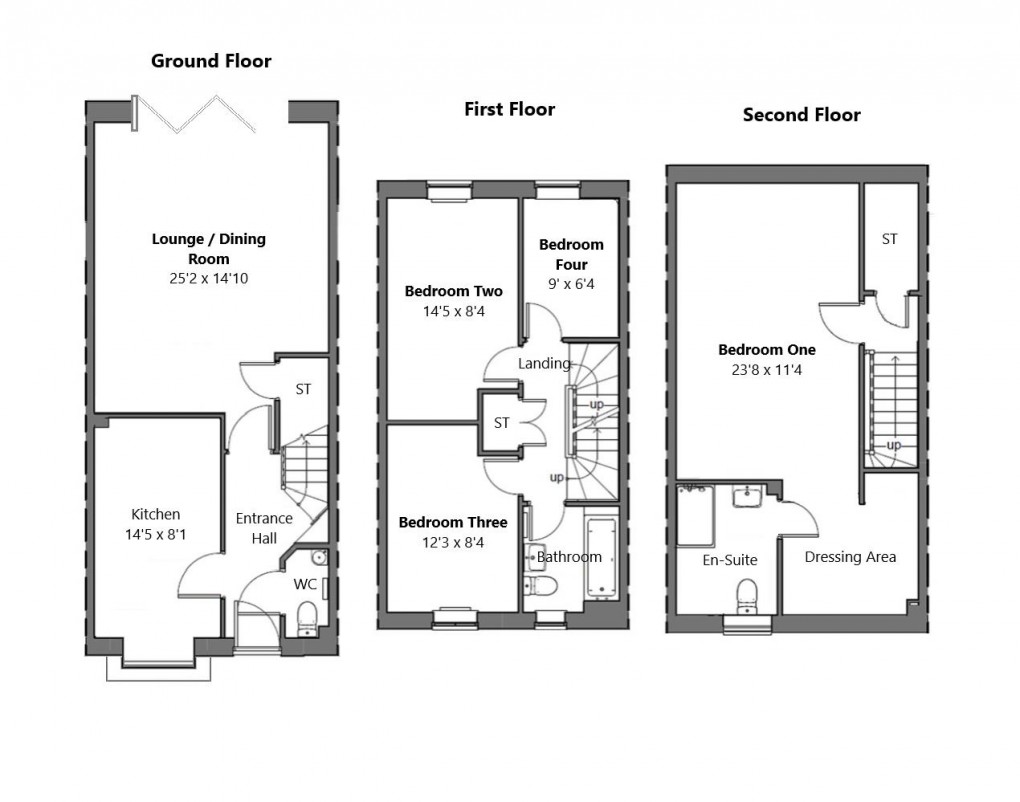 Floorplan for Skylark Avenue, Peacehaven