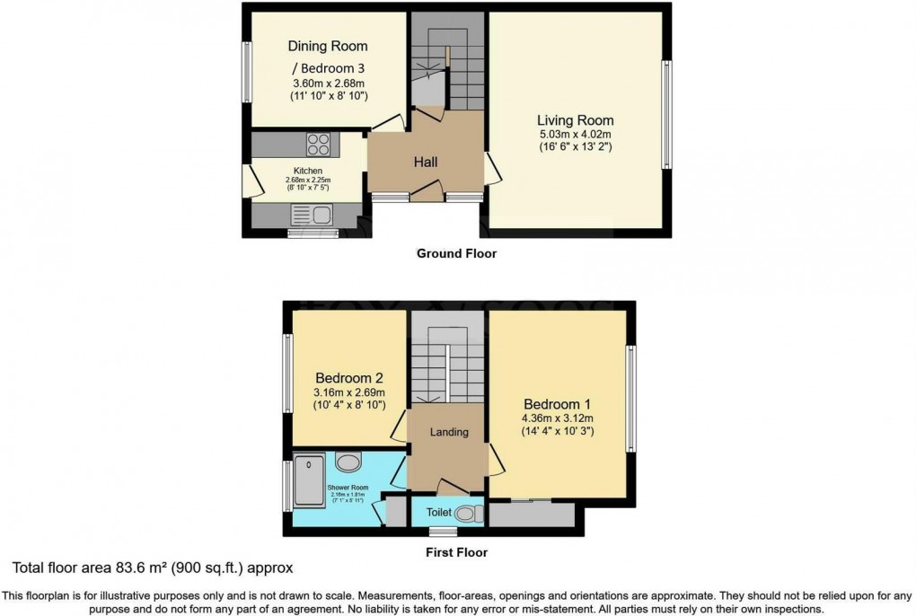 Floorplan for Hoddern Avenue, Peacehaven