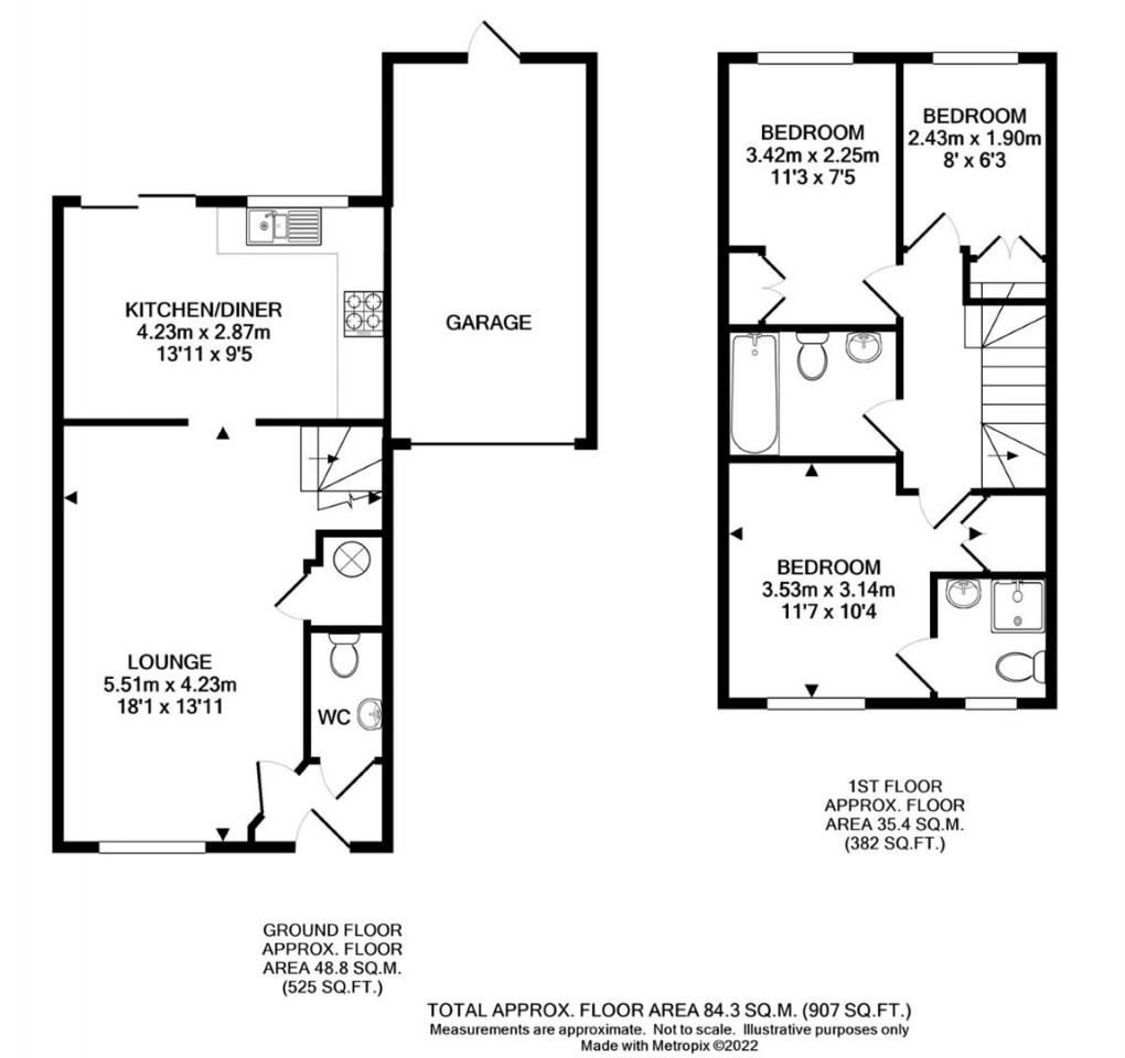 Floorplan for Sarnia Close, Peacehaven, East Sussex