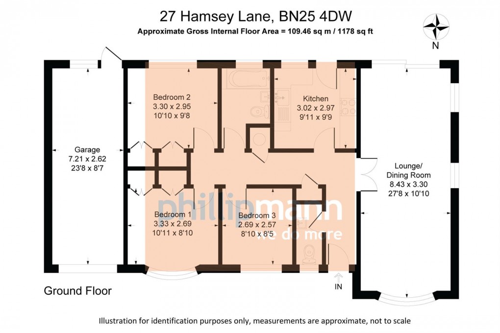 Floorplan for Hamsey Lane, Seaford