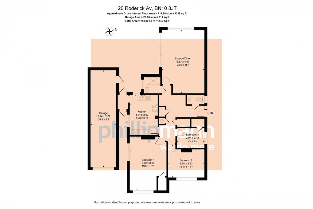 Floorplan for Roderick Avenue, Peacehaven