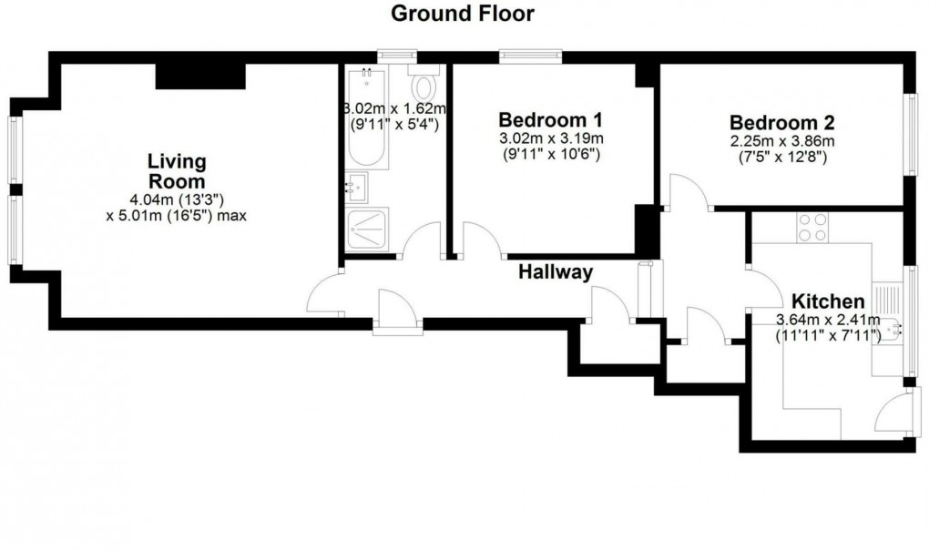 Floorplan for Hurst Road, Eastbourne