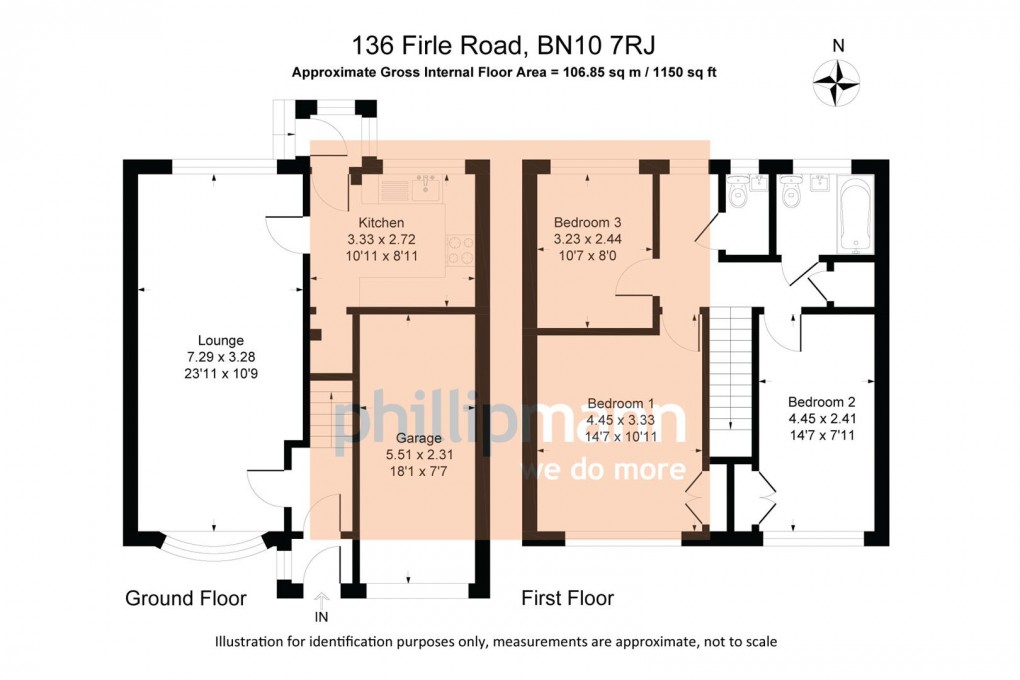 Floorplan for Firle Road, Peacehaven