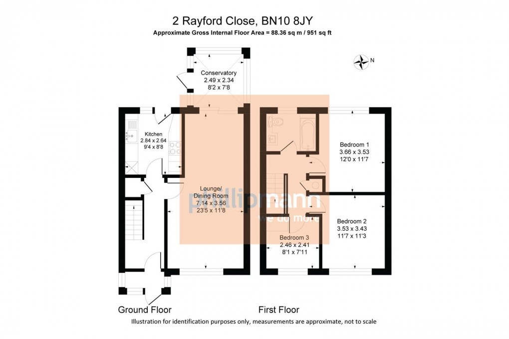 Floorplan for Rayford Close, Peacehaven