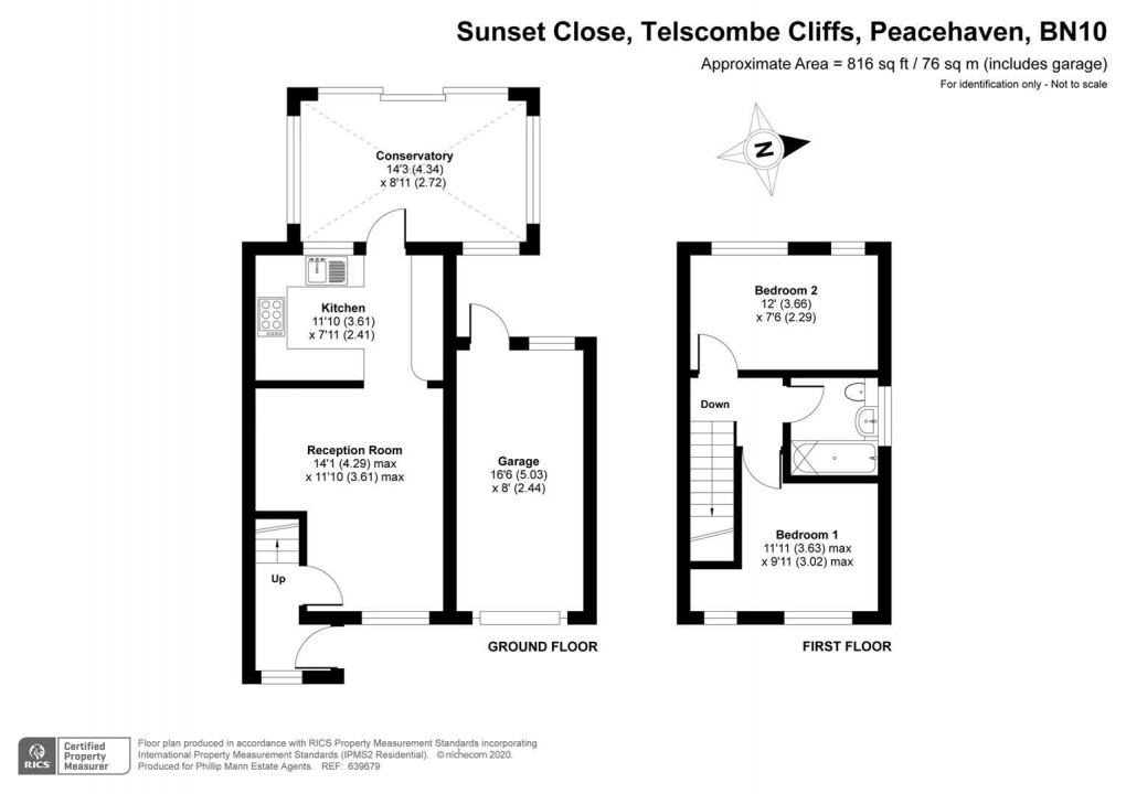 Floorplan for Sunset Close, Telscombe Cliffs, Peacehaven