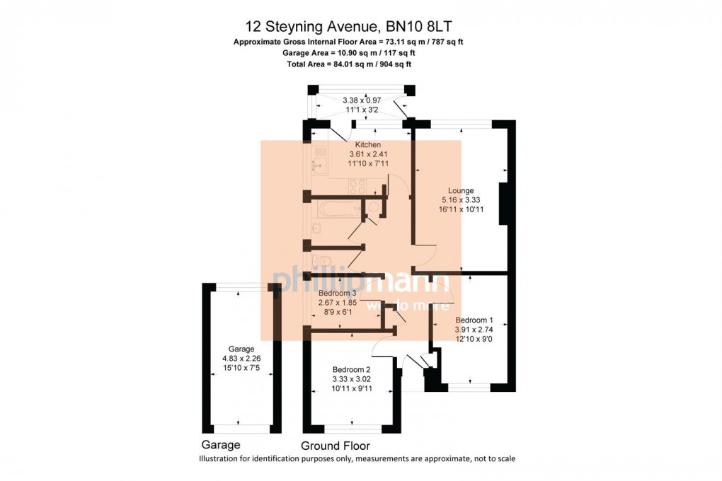 Floorplan for Steyning Avenue, Peacehaven