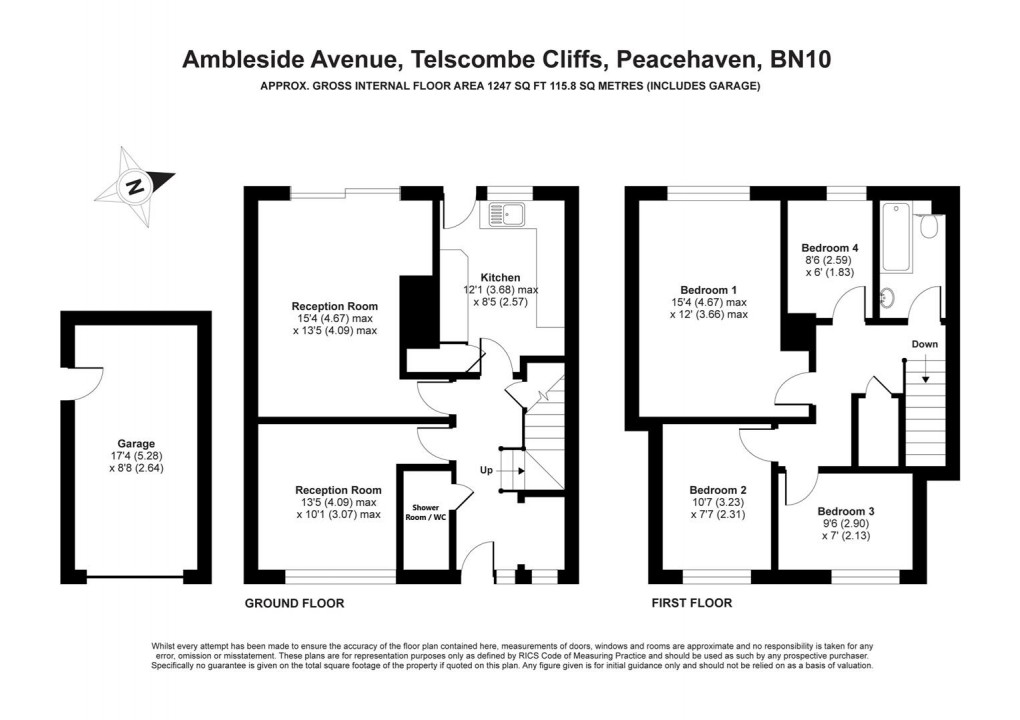 Floorplan for Ambleside Avenue, Telscombe Cliffs, Peacehaven