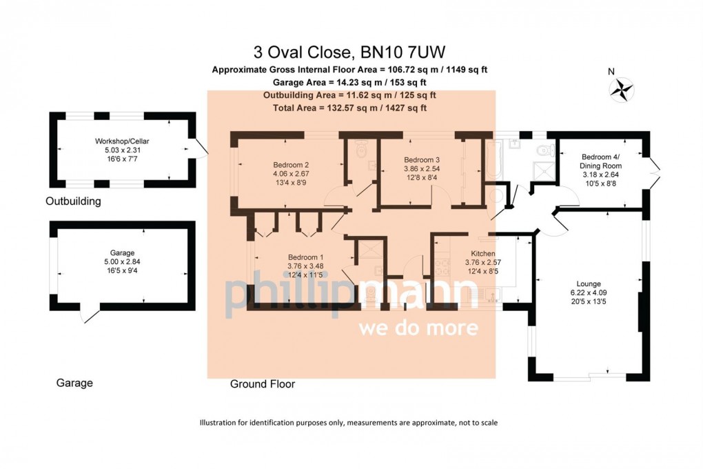 Floorplan for Oval Close, Peacehaven