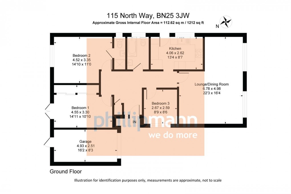 Floorplan for North Way, Seaford