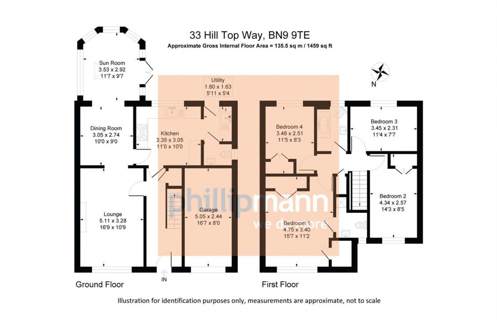 Floorplan for Hill Top Way, Newhaven