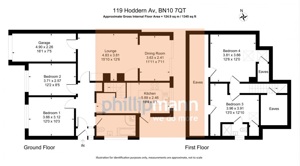 Floorplan for Hoddern Avenue, Peacehaven