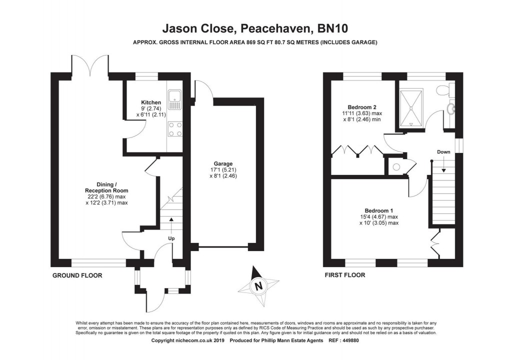 Floorplan for Jason Close, Peacehaven