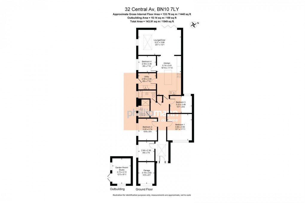 Floorplan for Central Avenue, Telscombe Cliffs, Peacehaven