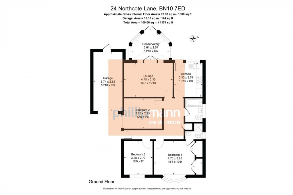 Floorplan for Northcote Lane, Telscombe Cliffs, Peacehaven