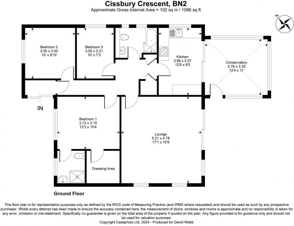 Floorplan for Cissbury Crescent, Saltdean, Brighton