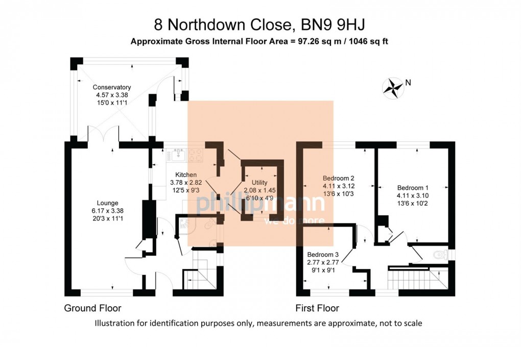 Floorplan for Northdown Close, Newhaven