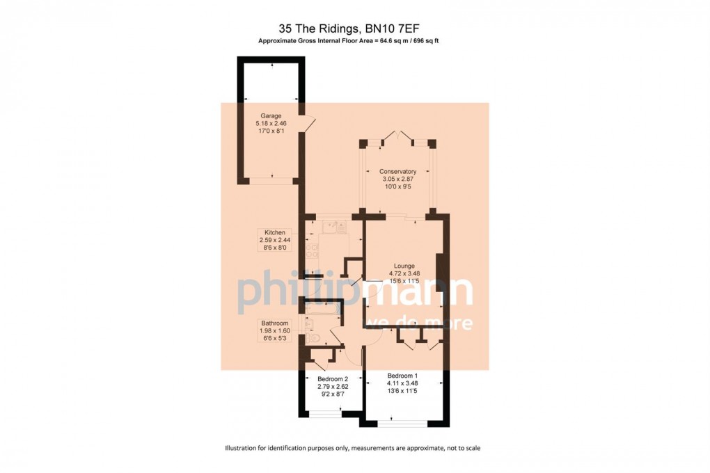 Floorplan for The Ridings, Telscombe Cliffs, Peacehaven