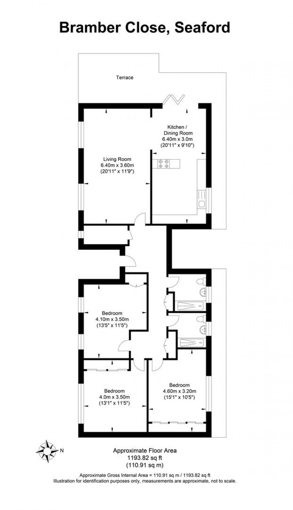 Floorplan for Bramber Close, Crooked Lane, Seaford