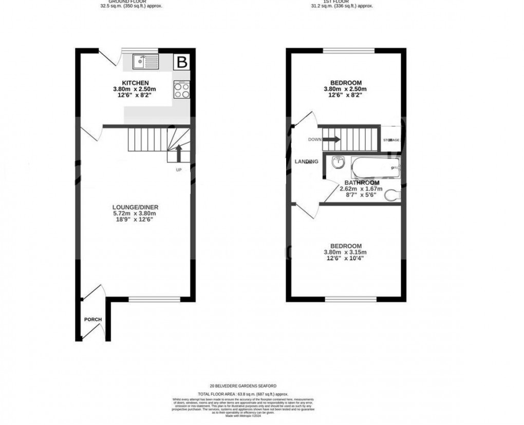 Floorplan for Belvedere Gardens, Seaford