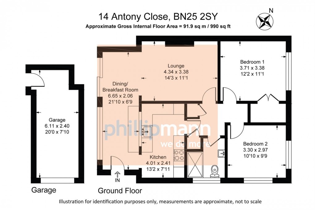 Floorplan for Antony Close, Seaford