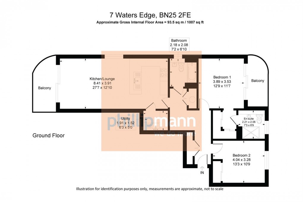 Floorplan for Waters Edge, Claremont Road